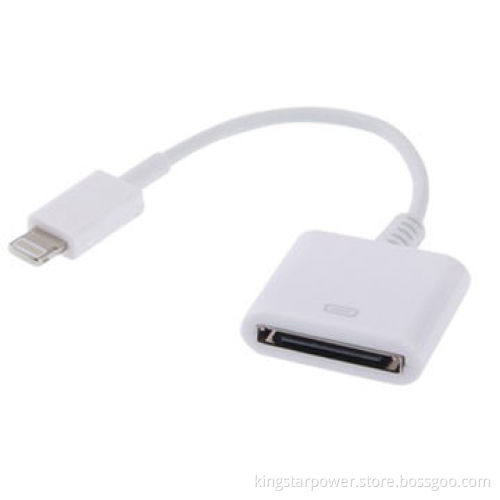Lightning adapter cable for iPhone 5, 30-pin to 8-pin, 15cm long, white color